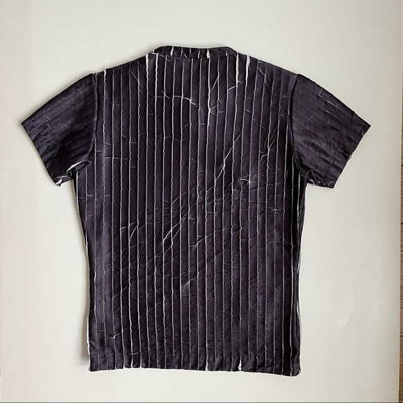 Carol Christian Poell Short Sleeve Pleated Tee Purple Men's X-Small Spring 1996 - Picture 3 of 12